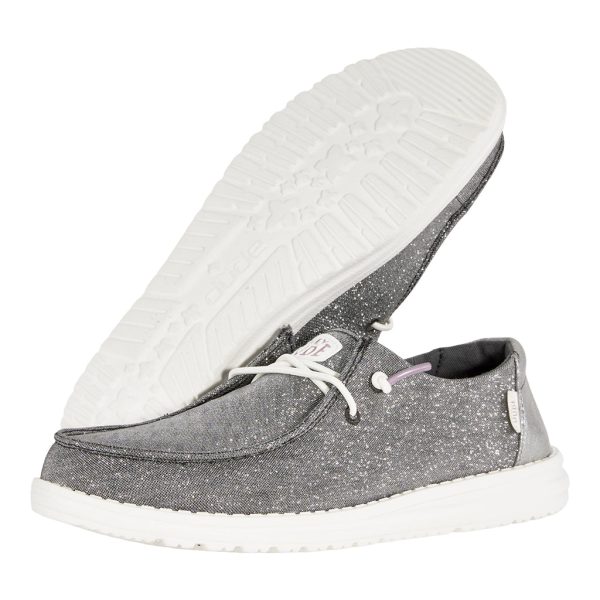 Wendy Metallic Sparkle Wide - Charcoal