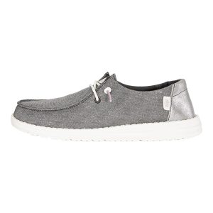 Wendy Metallic Sparkle Wide - Charcoal