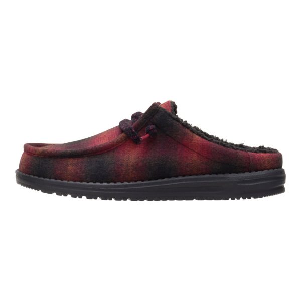 Wally Slip Cozy Plaid - Red Plaid/Black